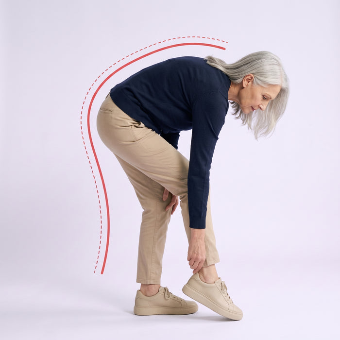 Bending down